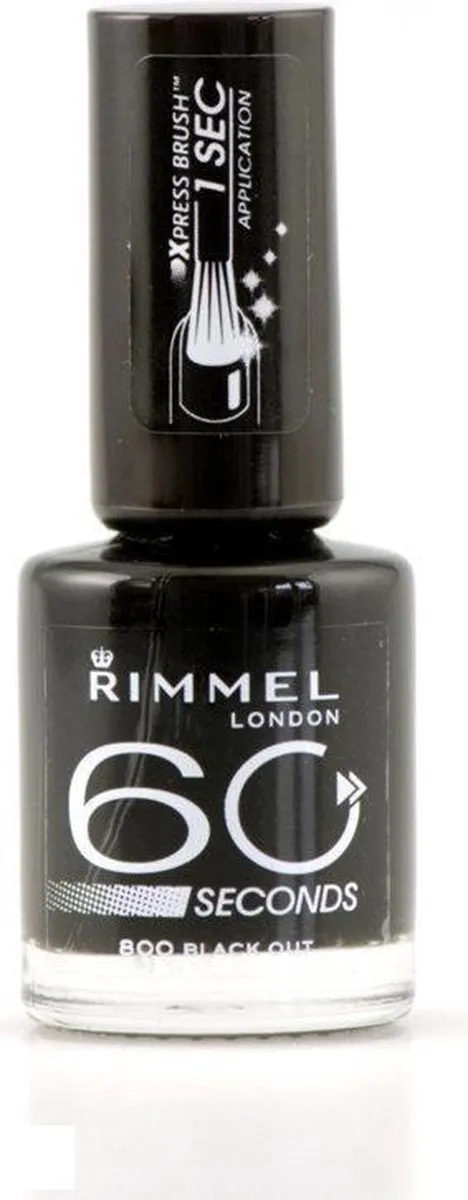 Rimmel London 60 Seconds Finish Nagellak 800 Black Out - 8ml