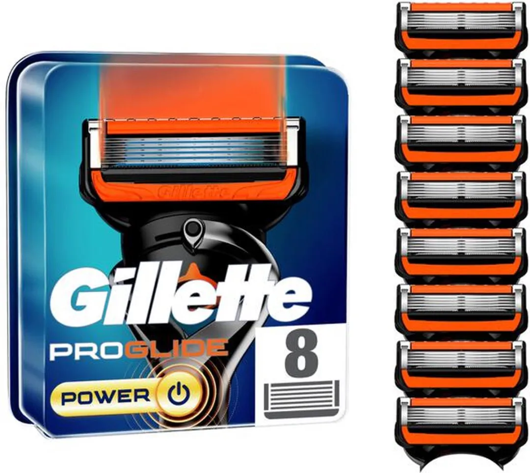 Gillette ProGlide Power Scheermesjes 8 Stuks - 5 Bladen - Zwart/Oranje - afbeelding 6 van 6