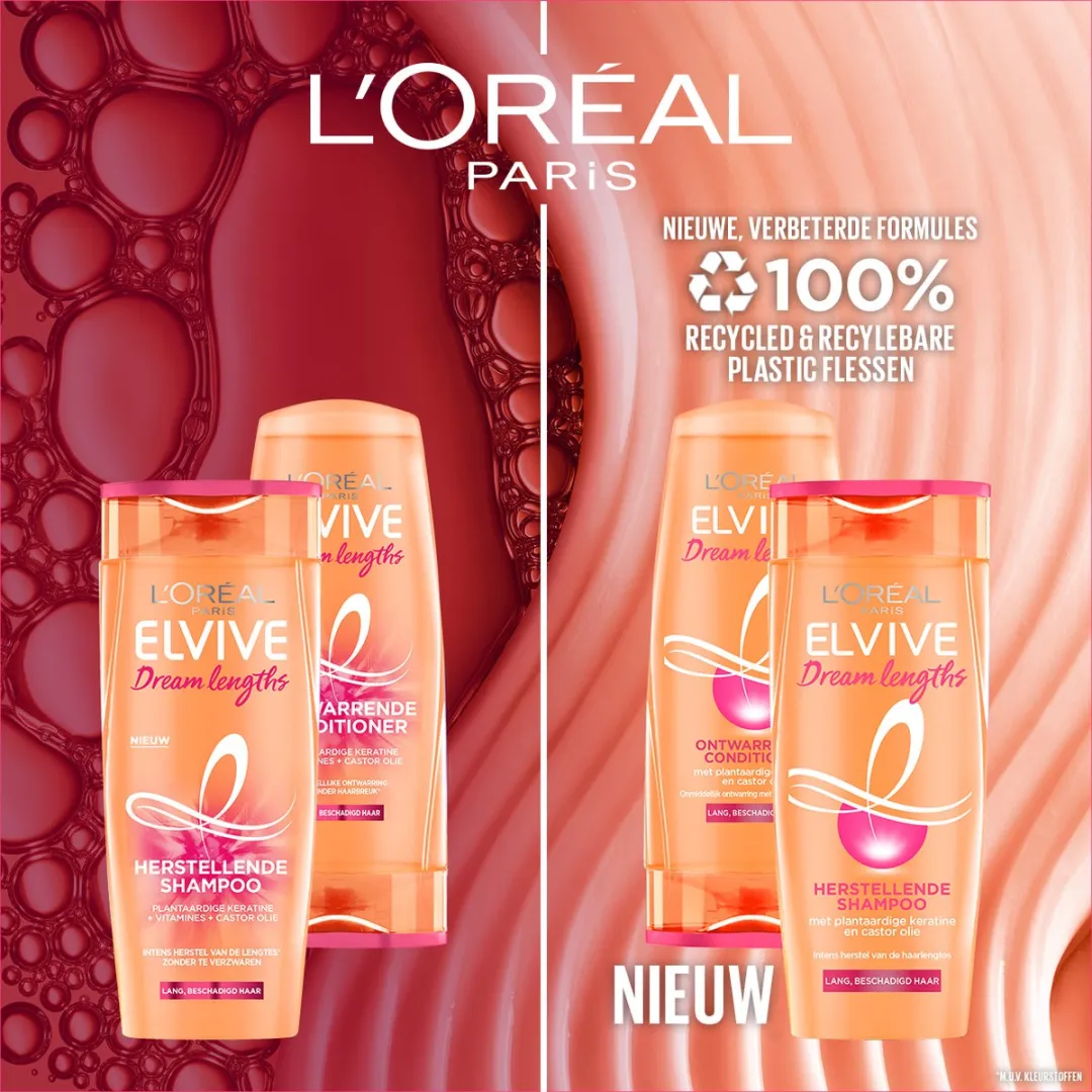 L'Oréal Paris Elvive Dream Lengths Shampoo 250ml - Castorolie & Niacinamide
