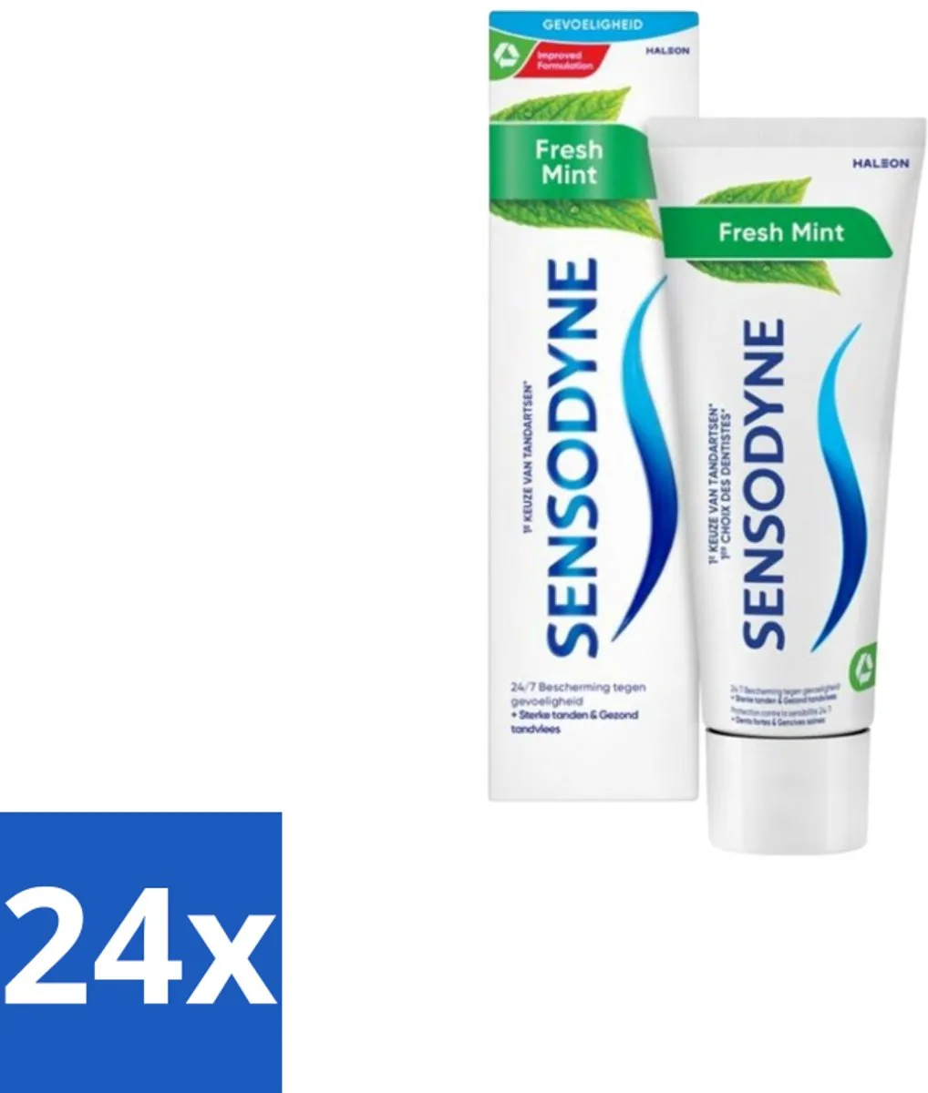 Sensodyne Tandpasta Fresh Mint 75 ml - Voordeelverpakking - 24 stuks