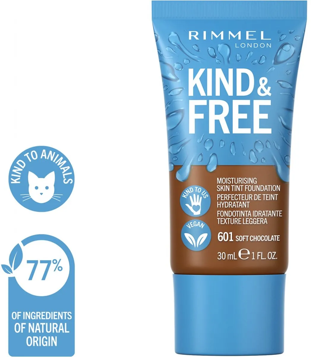 Rimmel London KIND & FREE Vegan Foundation 601 Soft Chocolate