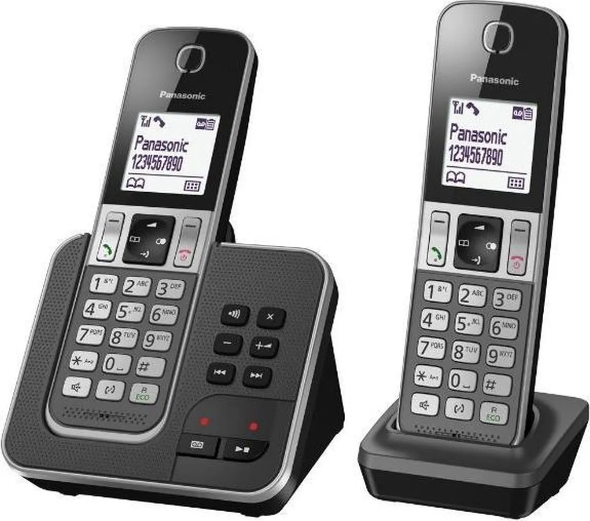 Panasonic KX-TGD322 Duo DECT Telefoon - 2 Handsets - Zwart/Grijs