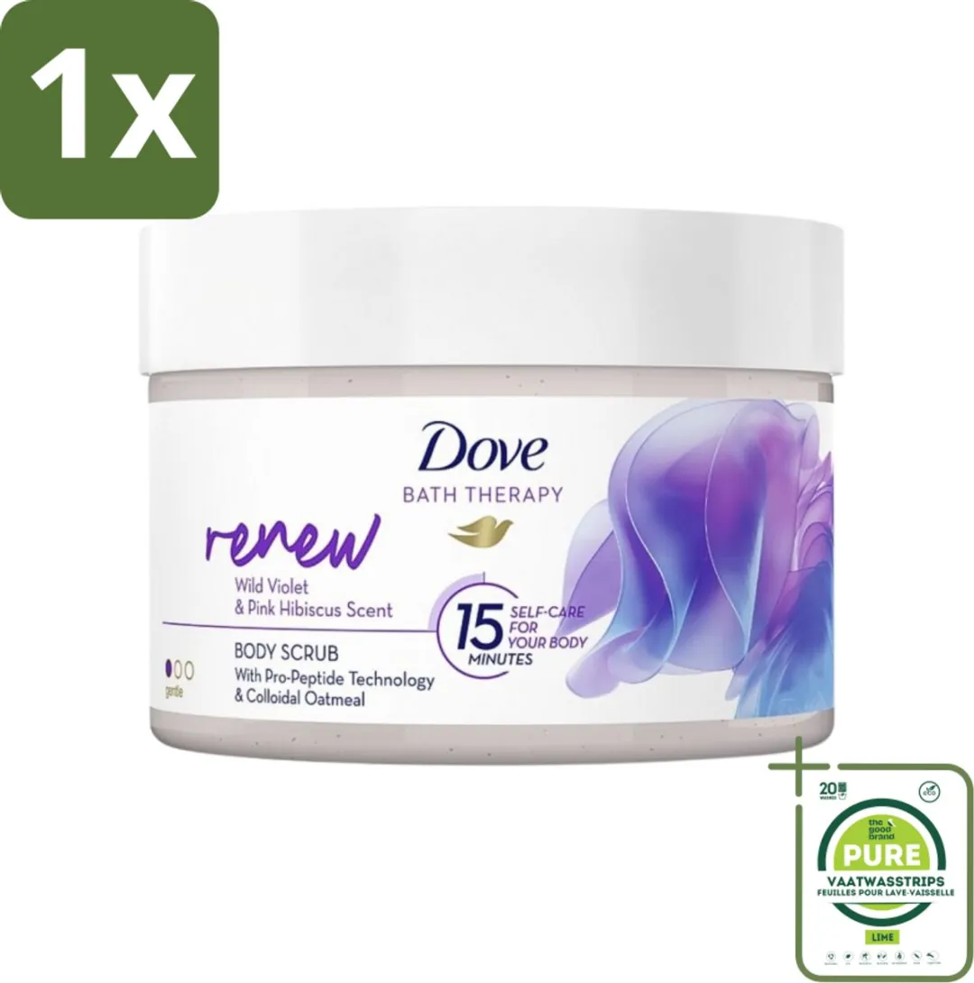 Dove Bath Therapy Renew Bodyscrub Wilde Viooltjes & Roze Hibiscus 295ml