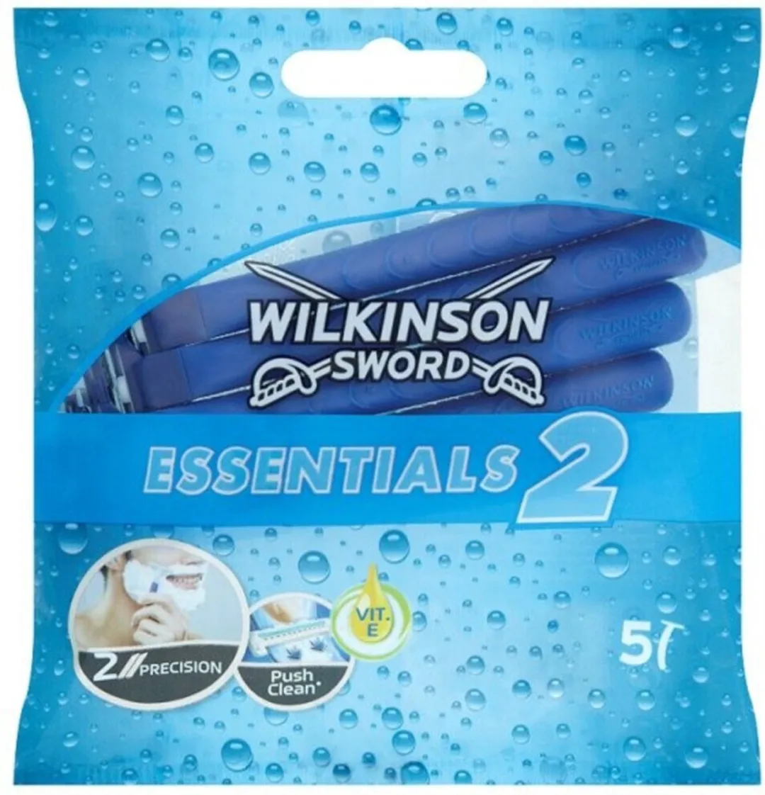 Wilkinson Sword Essentials 2 Wegwerpscheermesjes - 5 Stuks - Blauw