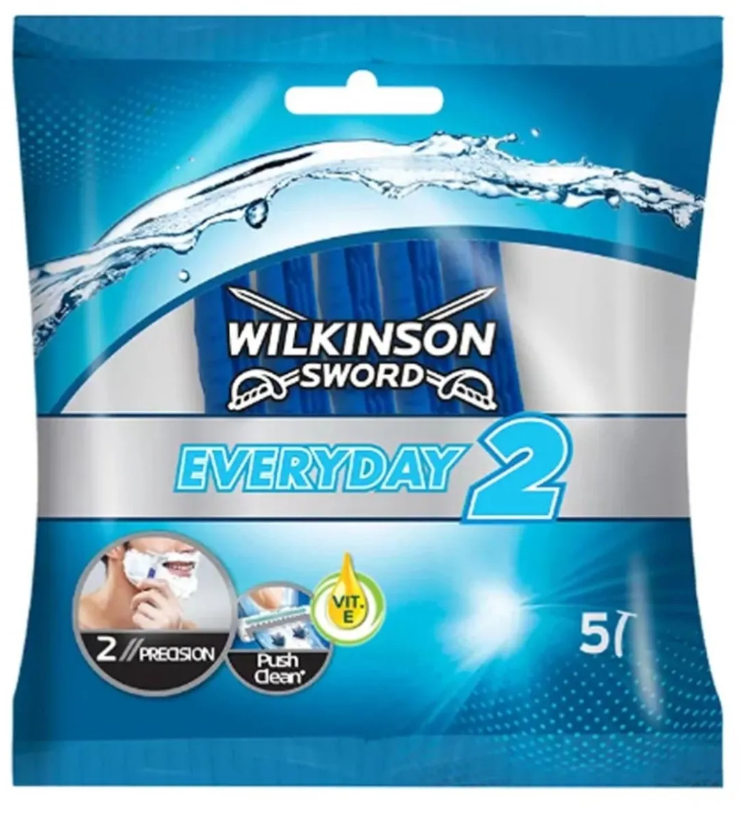 Wilkinson Sword Essentials 2 Wegwerpscheermesjes - 5 Stuks - Blauw