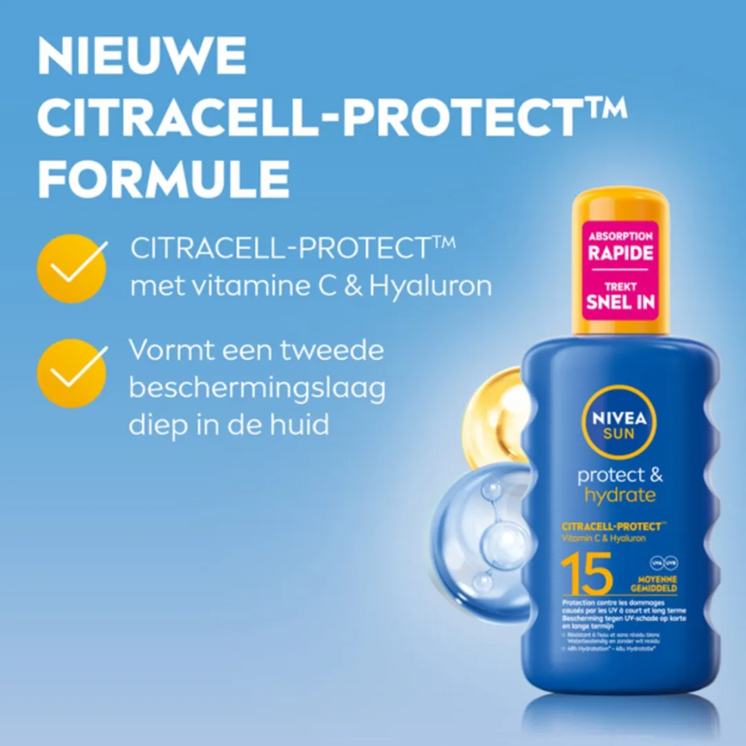 NIVEA Sun Protect & Hydrate Zonnespray SPF 15 - 6x200ml