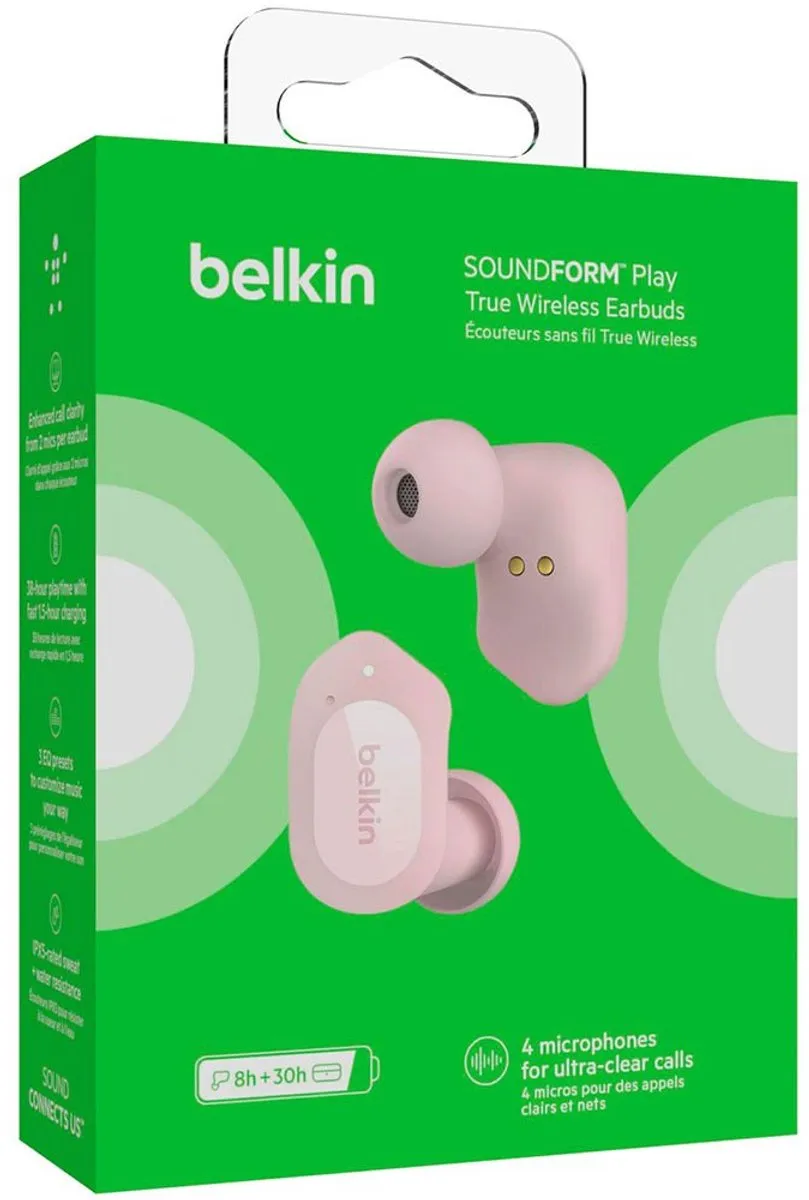 Belkin SOUNDFORM Play AUC005btPK In-ear Bluetooth - Roze