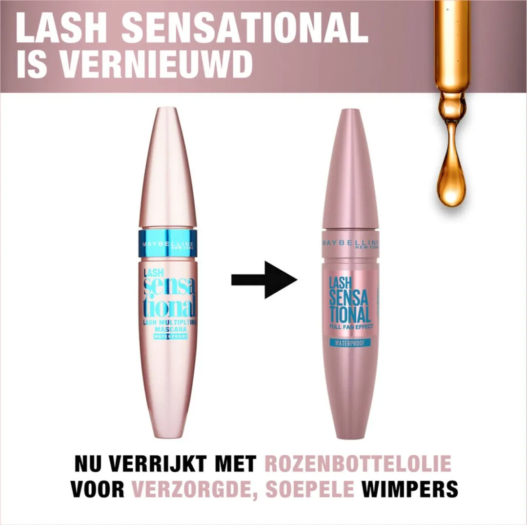 Maybelline Lash Sensational Mascara Waterproof Very Black - 20g (5x4)