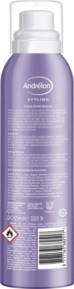 Andrélon Kokos Boost Styling Haarmousse 200ml - 6 Stuks