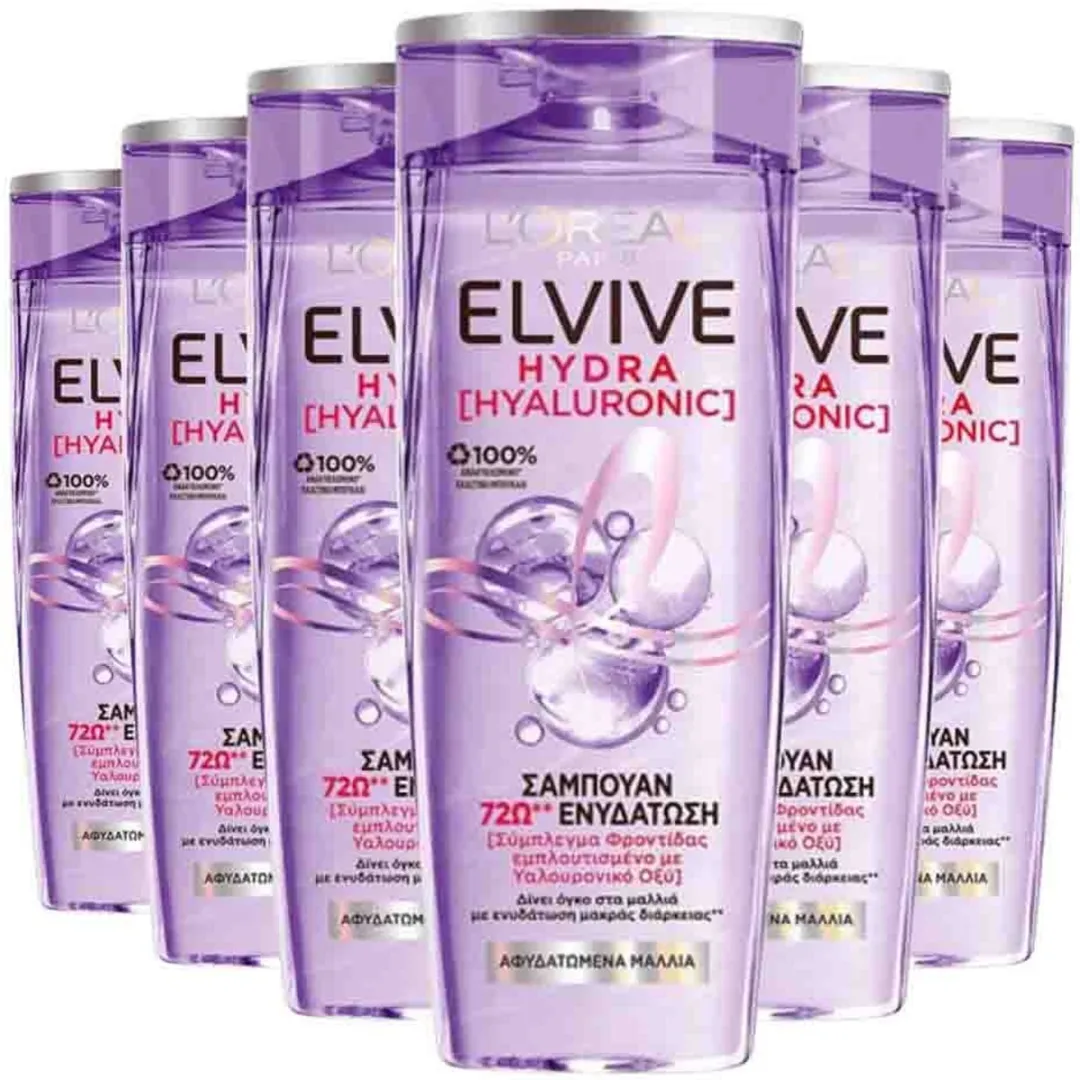 L'Oréal Paris Elvive Hydra Hyaluronic Shampoo 6x400ml