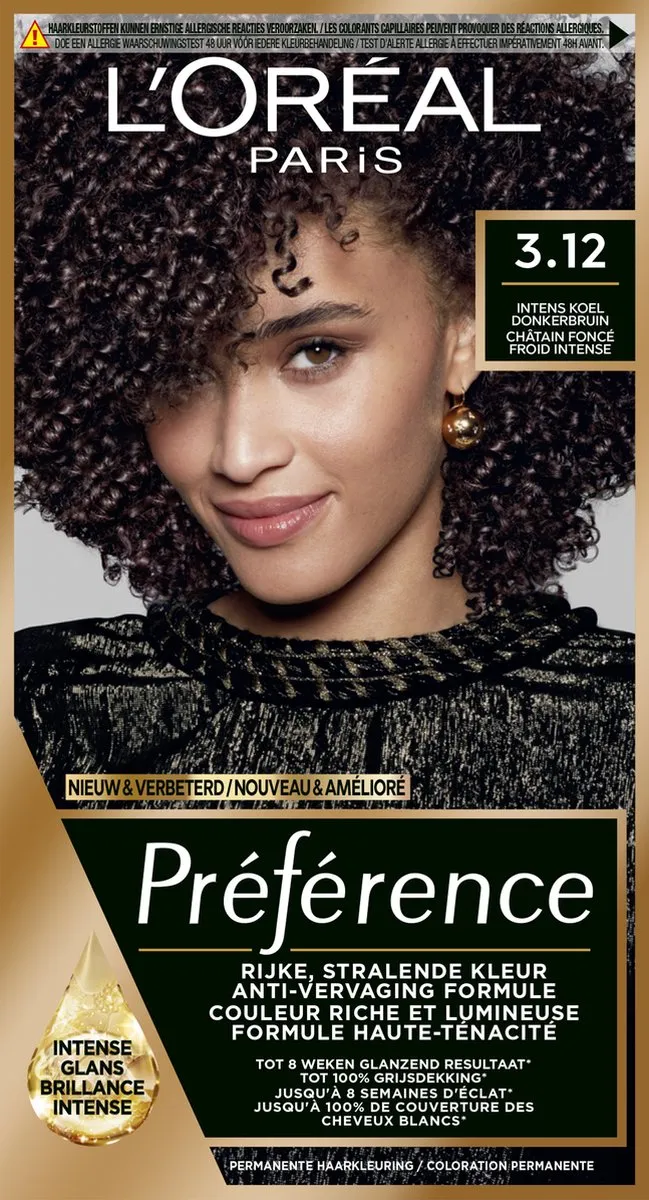 L'Oréal Paris Préférence Intens Koel Donkerbruin 3.12 Permanent Haarkleuring