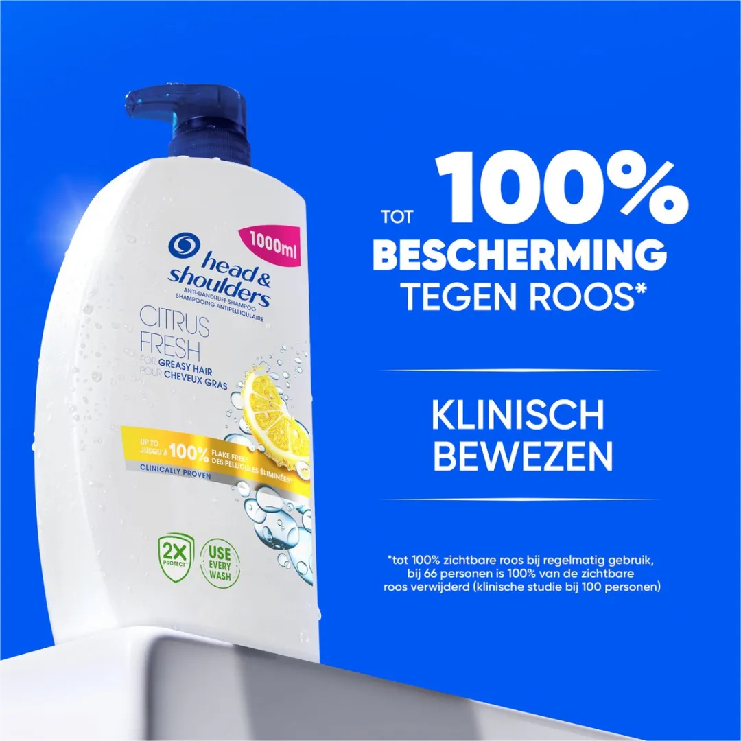 Head & Shoulders Citrus Fresh Anti-Roos Shampoo 1000ml - afbeelding 6 van 6