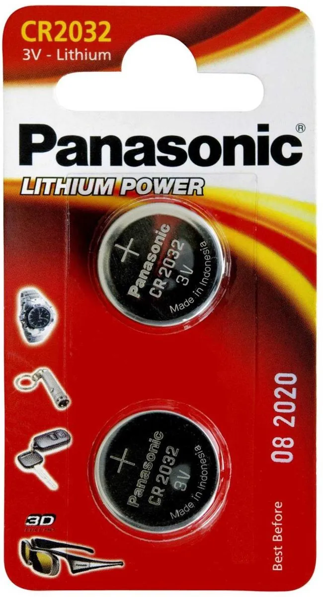 Panasonic CR2032 Knoopcel - 225mAh - 2 Stuks