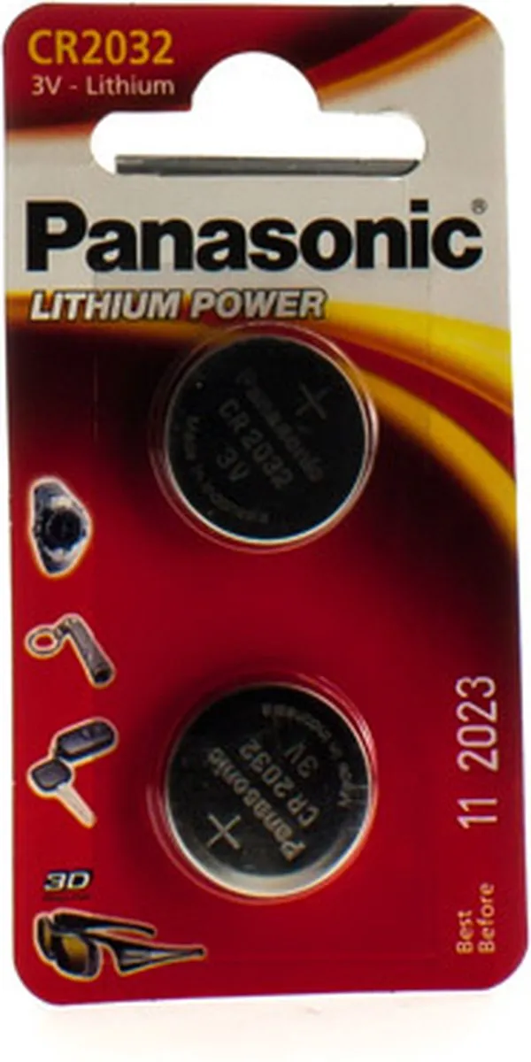 Panasonic CR2032 Knoopcel - 225mAh - 2 Stuks