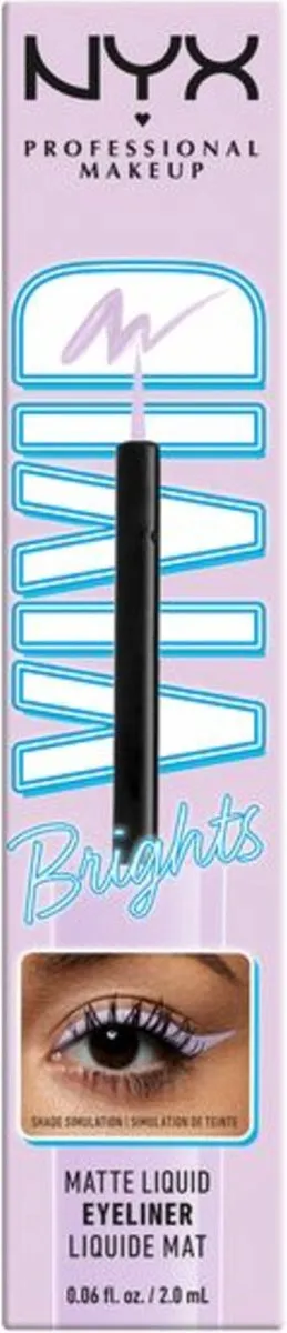 NYX Vivid Brights Matte Liquid Liner Lilac Pink 54ml - afbeelding 6 van 6