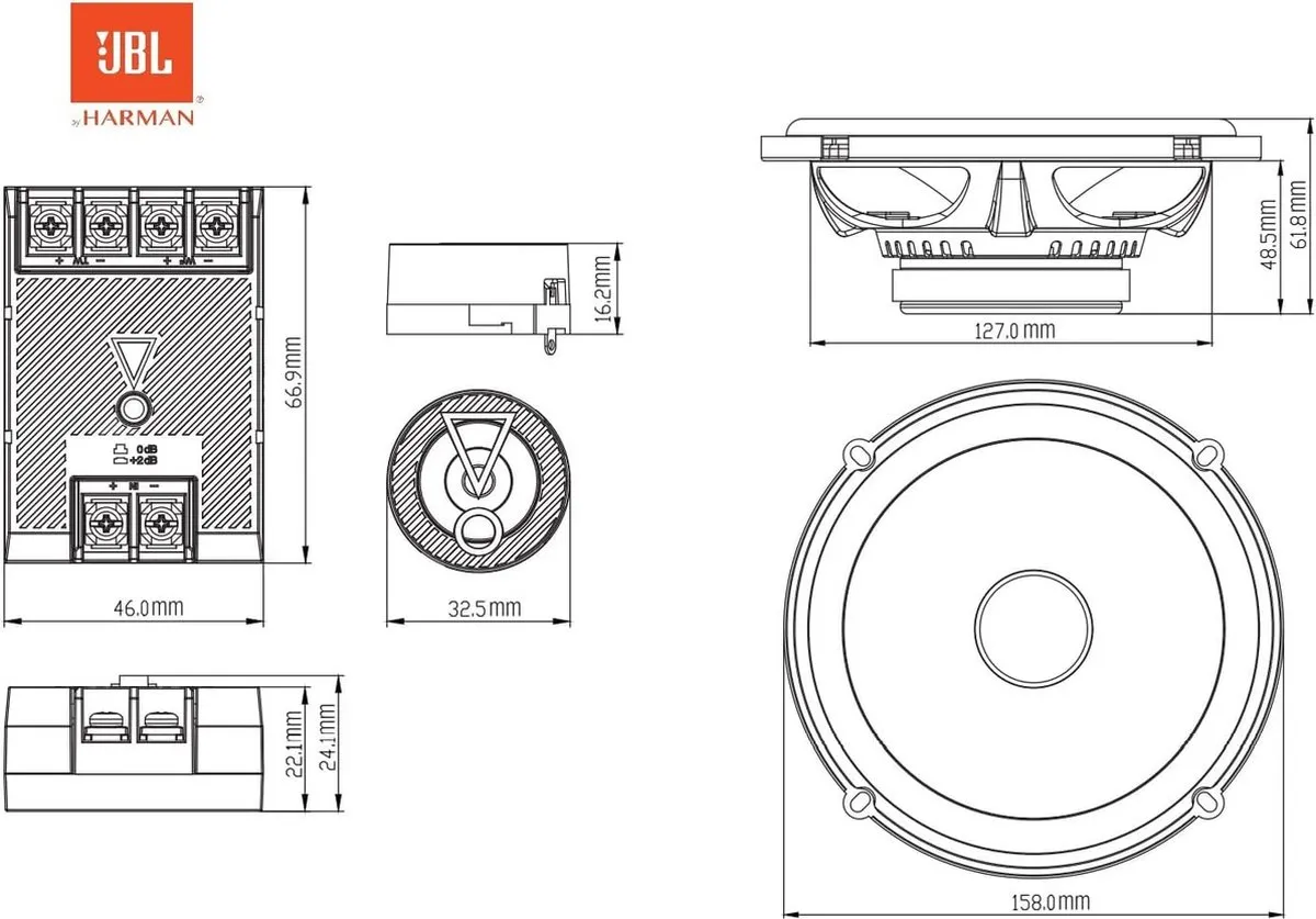JBL Stage3 607CF Autospeakers 250W - 16,5cm Zwart - afbeelding 6 van 6