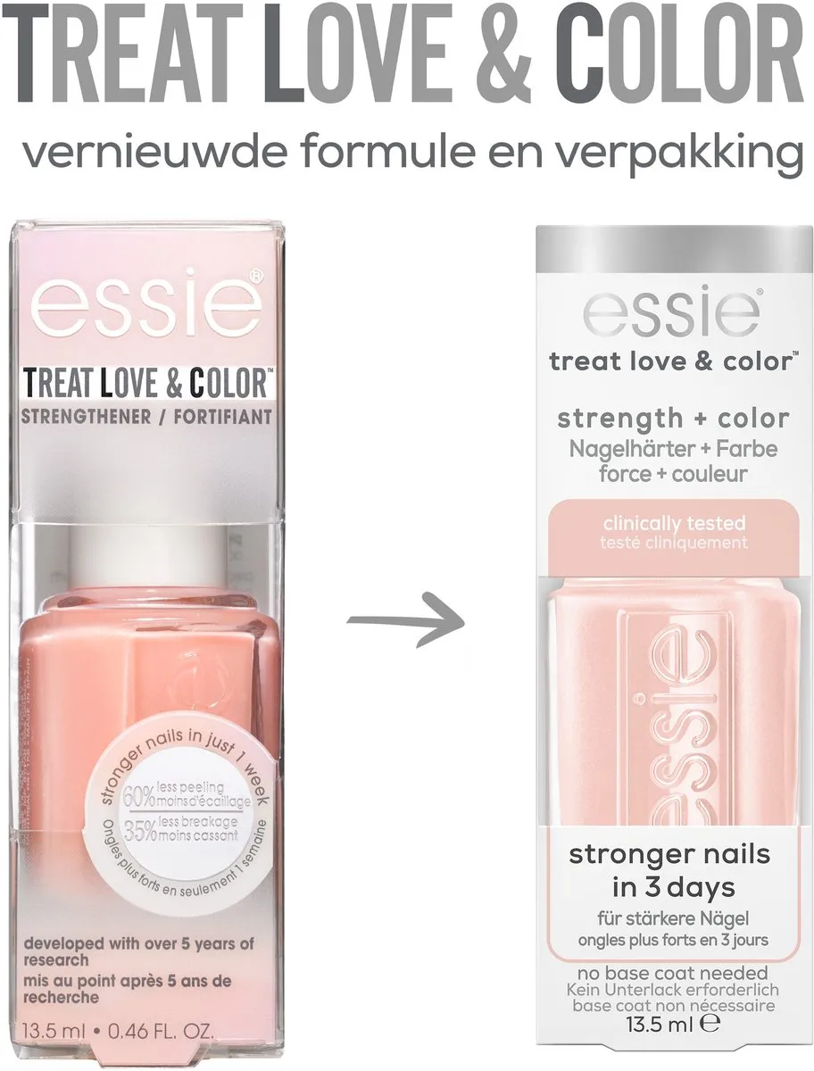 essie - TREAT LOVE & COLOR™ - 90 on the mauve - grijs - nagelverharder met calcium & camellia-extract - 13,5 ml