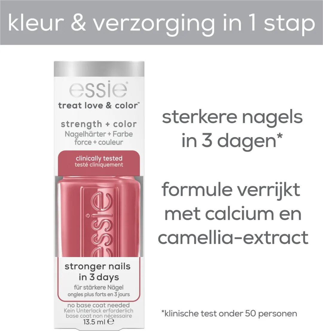 essie - TREAT LOVE & COLOR™ - 90 on the mauve - grijs - nagelverharder met calcium & camellia-extract - 13,5 ml