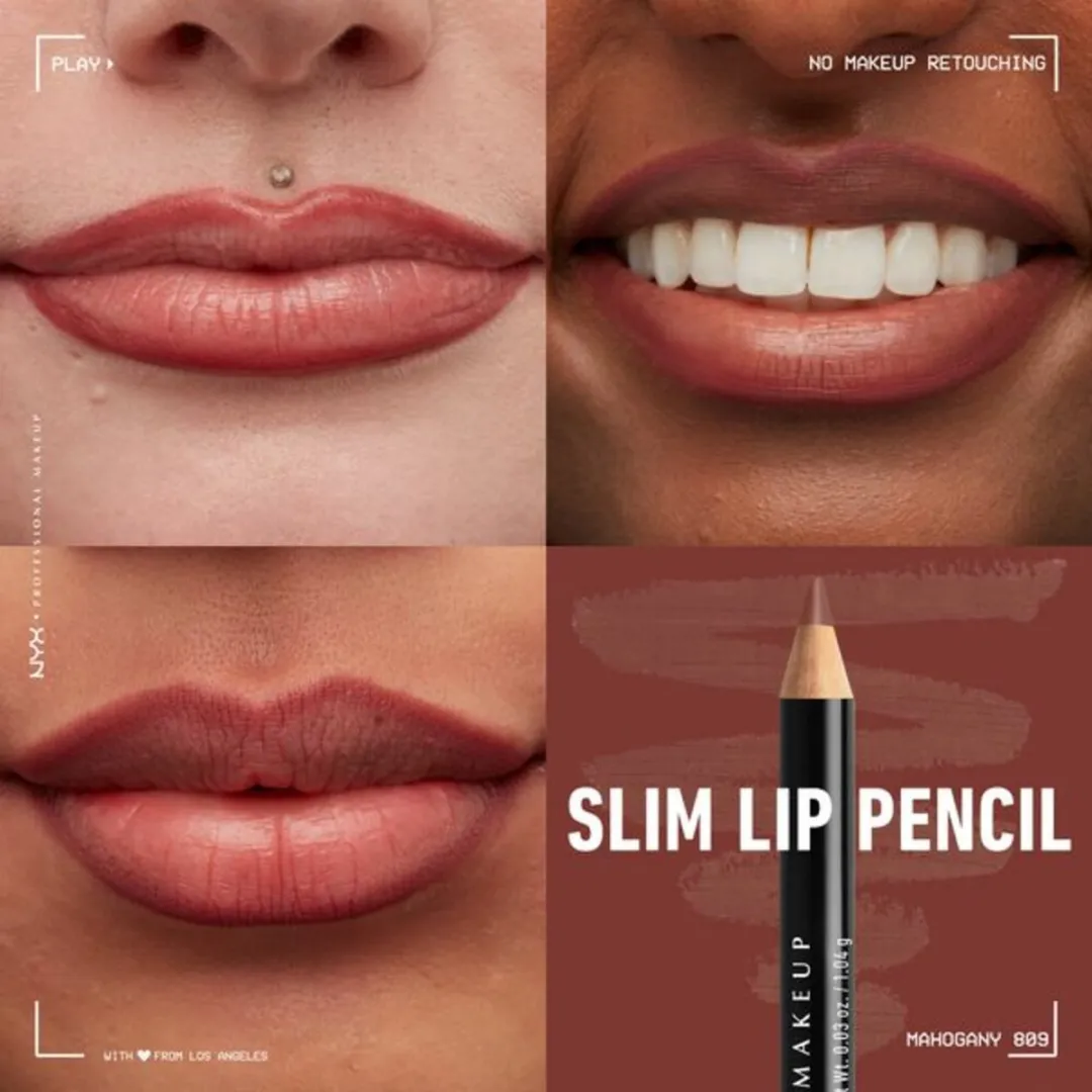 NYX Slim Lip Pencil Mahogany - Bruin