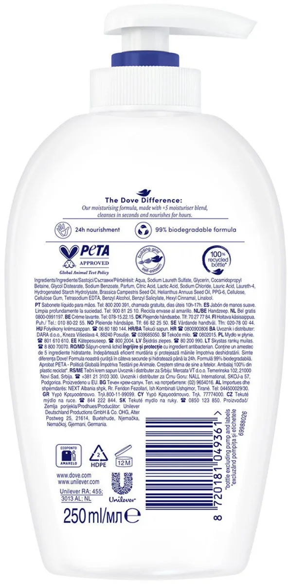 Dove Care & Protect Handzeep 250ml - 12 Stuks