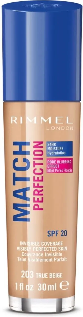 Rimmel London Match Perfection Foundation 203 True Beige - 30ml