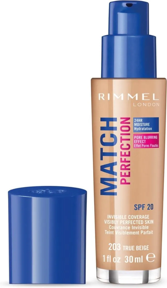 Rimmel London Match Perfection Foundation 203 True Beige - 30ml