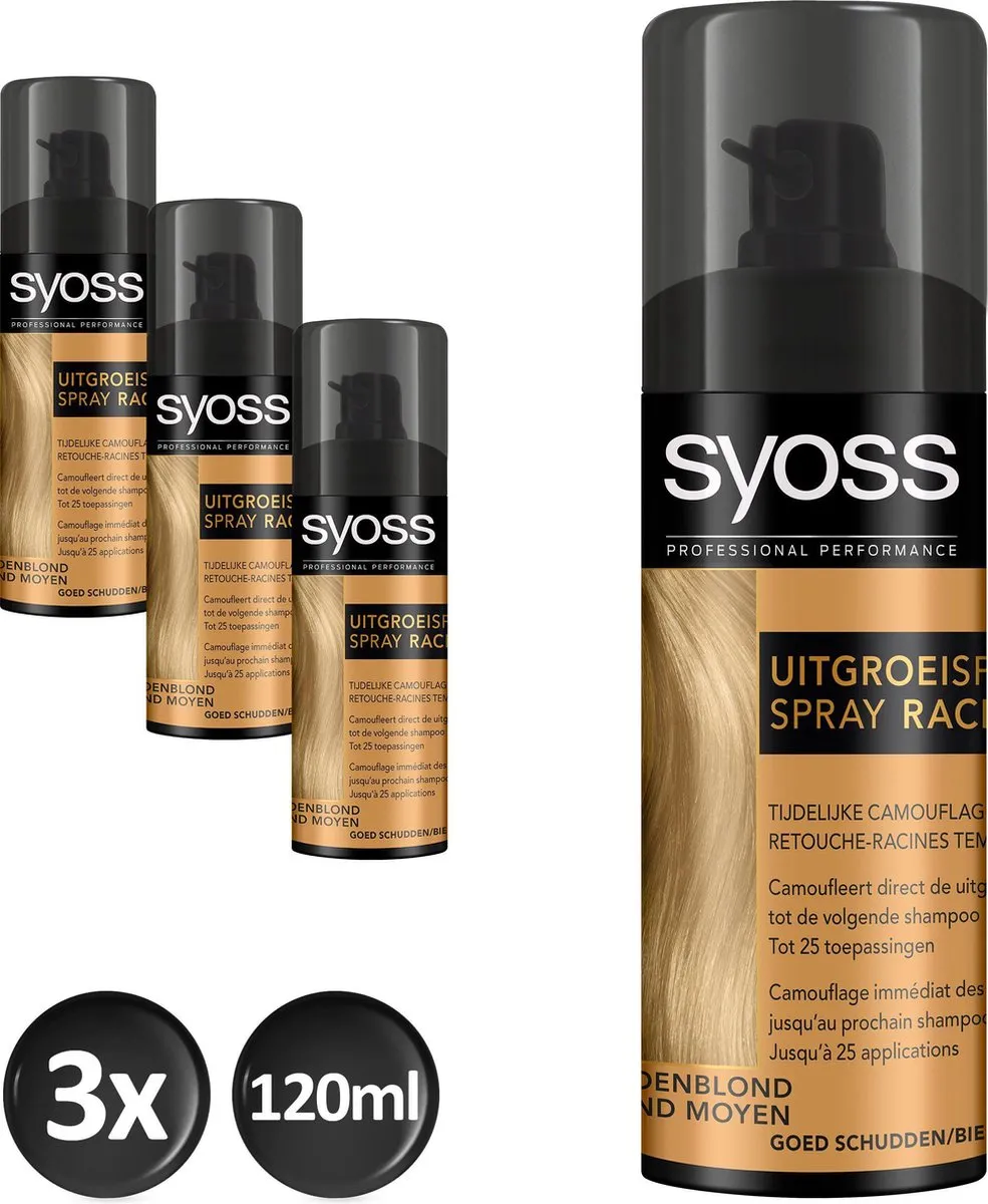 SYOSS Root Retoucher Middenblond 120ml - 3 Stuks