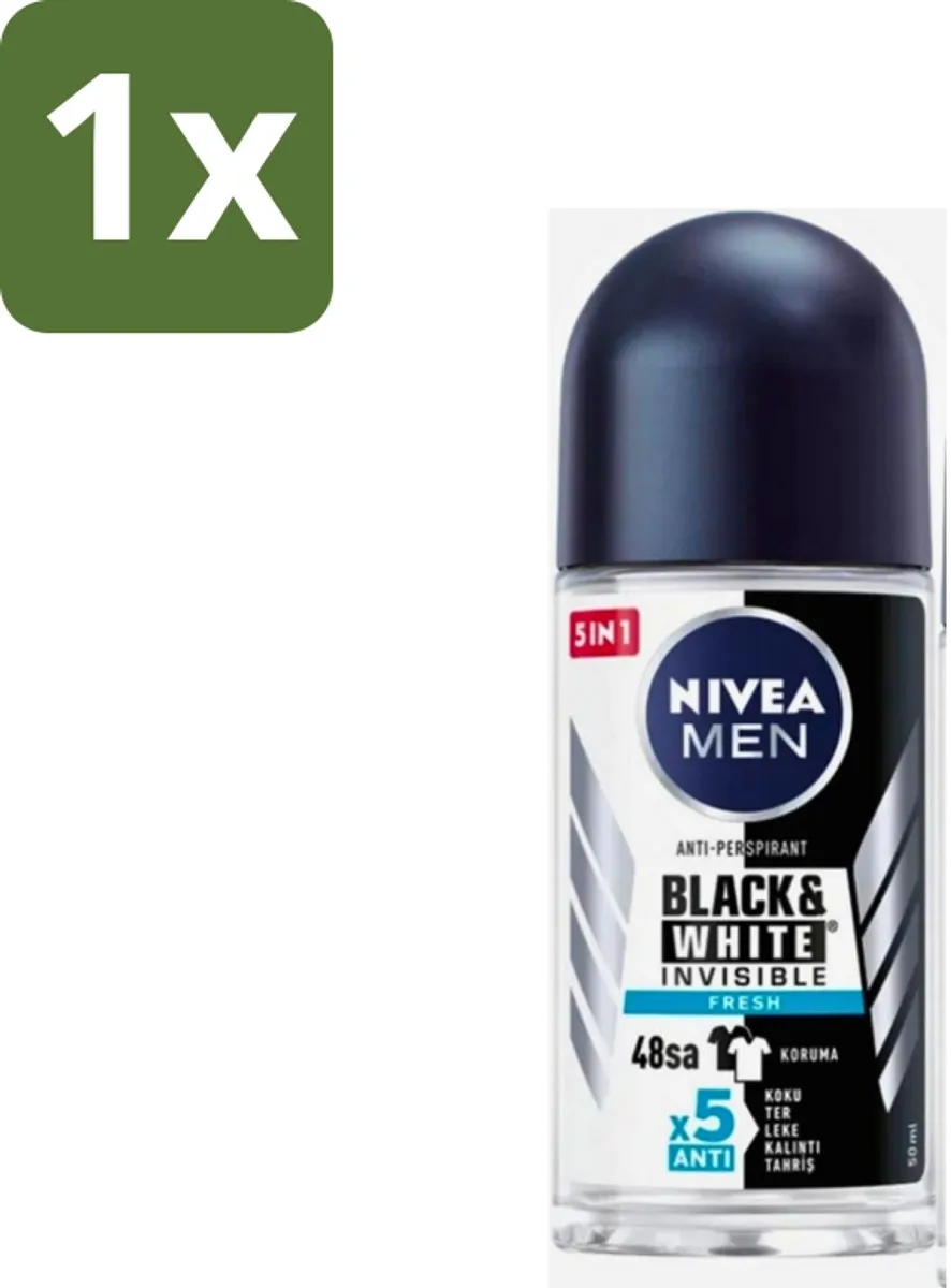 NIVEA Men Black & White Invisible Fresh Deodorant Roller 50ml