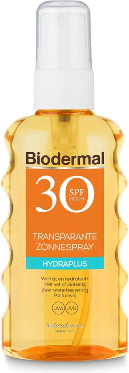 Biodermal Hydraplus Transparante Zonnebrand Spray SPF30 175ml