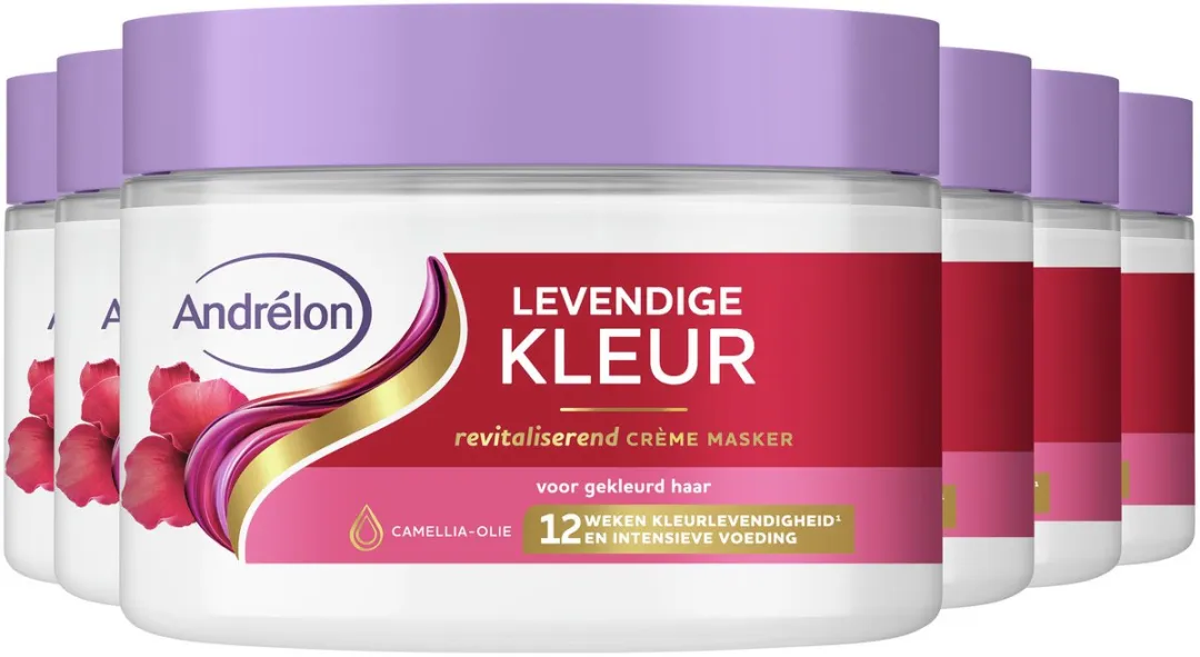 Andrélon Creme Haarmasker Levendige Kleur - 6x300ml