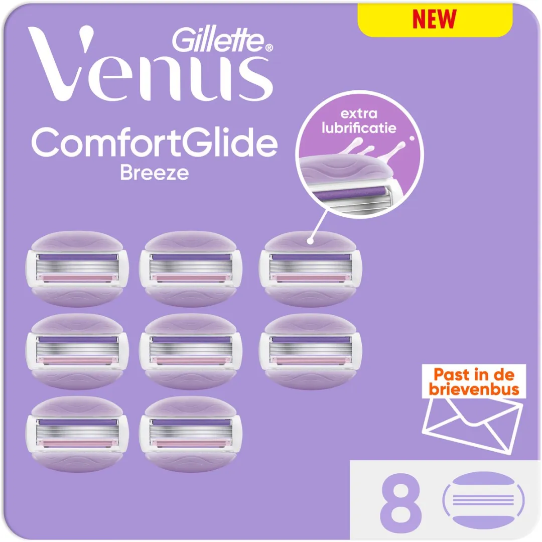 Gillette Venus ComfortGlide Breeze Scheermesjes 3-delig - 8 Stuks - Paars