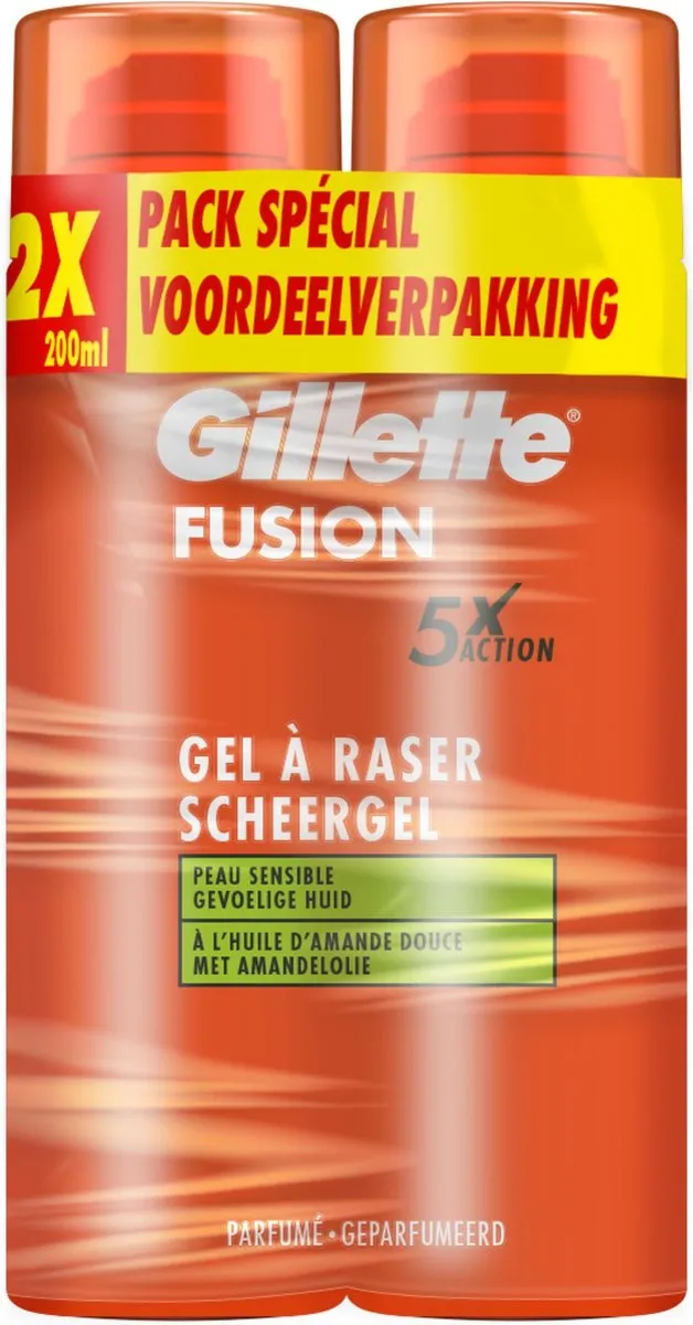 Gillette Fusion Scheergel Amandelolie 200ml