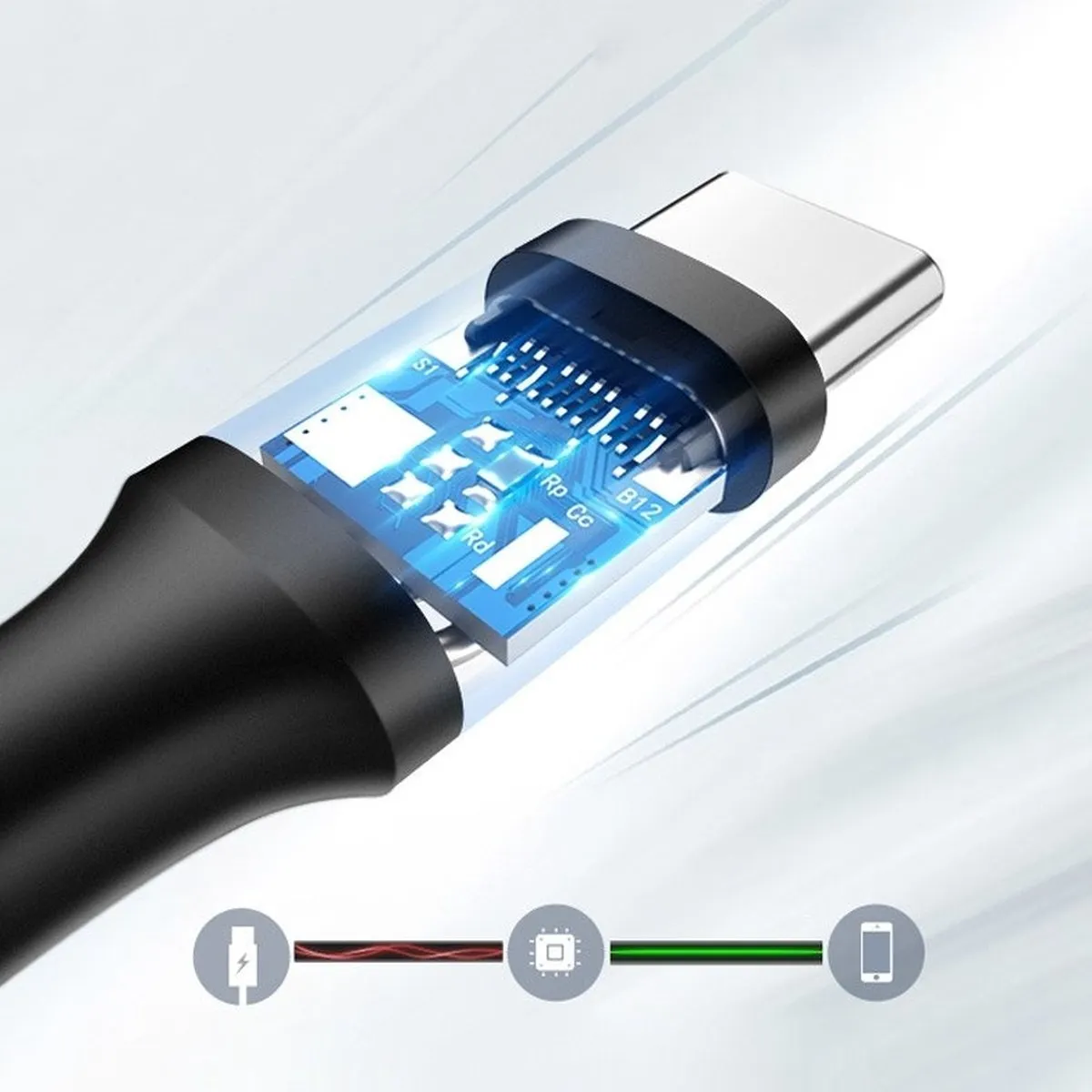 UGREEN 20882 USB naar USB-C Kabel 1m - Zwart