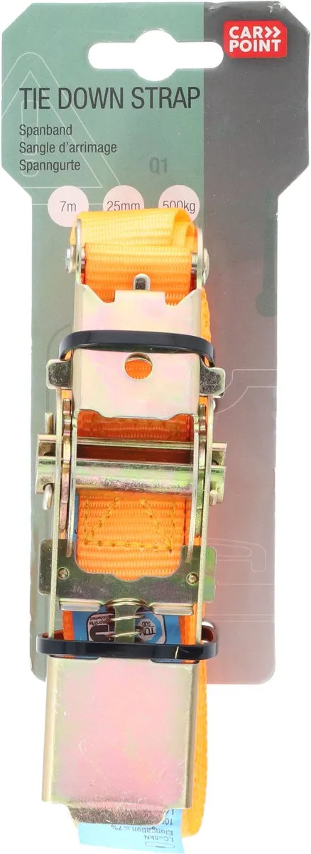 Carpoint Spanband met ratel 7m 25mm - 500kg - Oranje