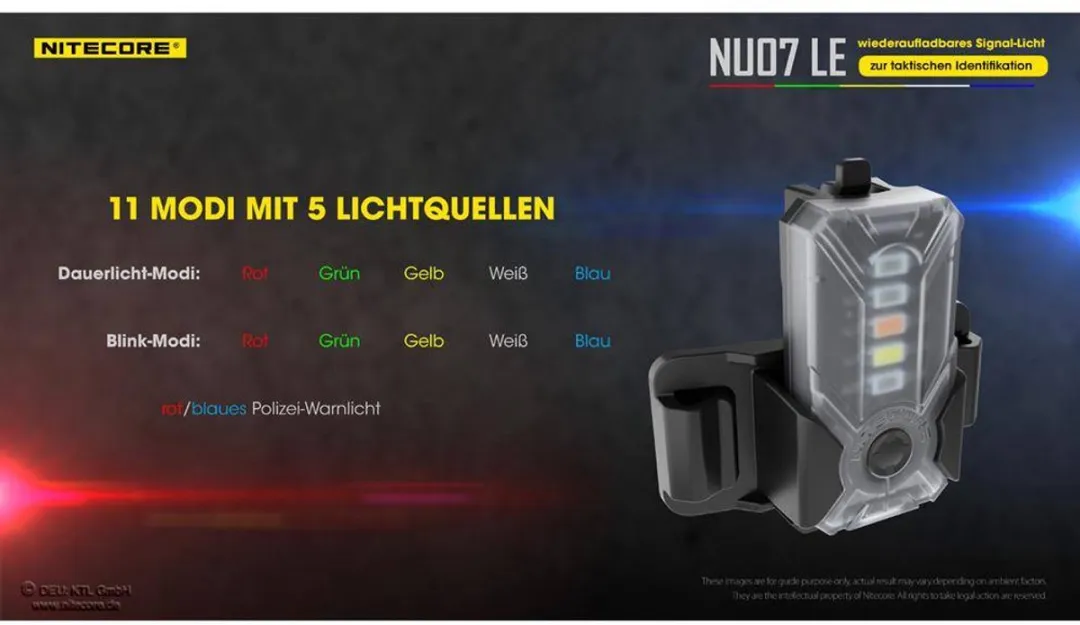 NiteCore NC-NU07LE NU07 Kleine mobiele lamp LED Zwart, Transparant