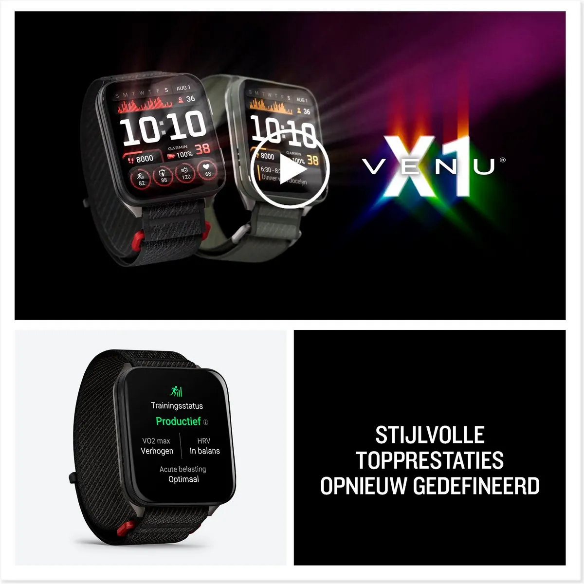 Garmin Venu X1 Smartwatch - 2 inch AMOLED - Zwart
