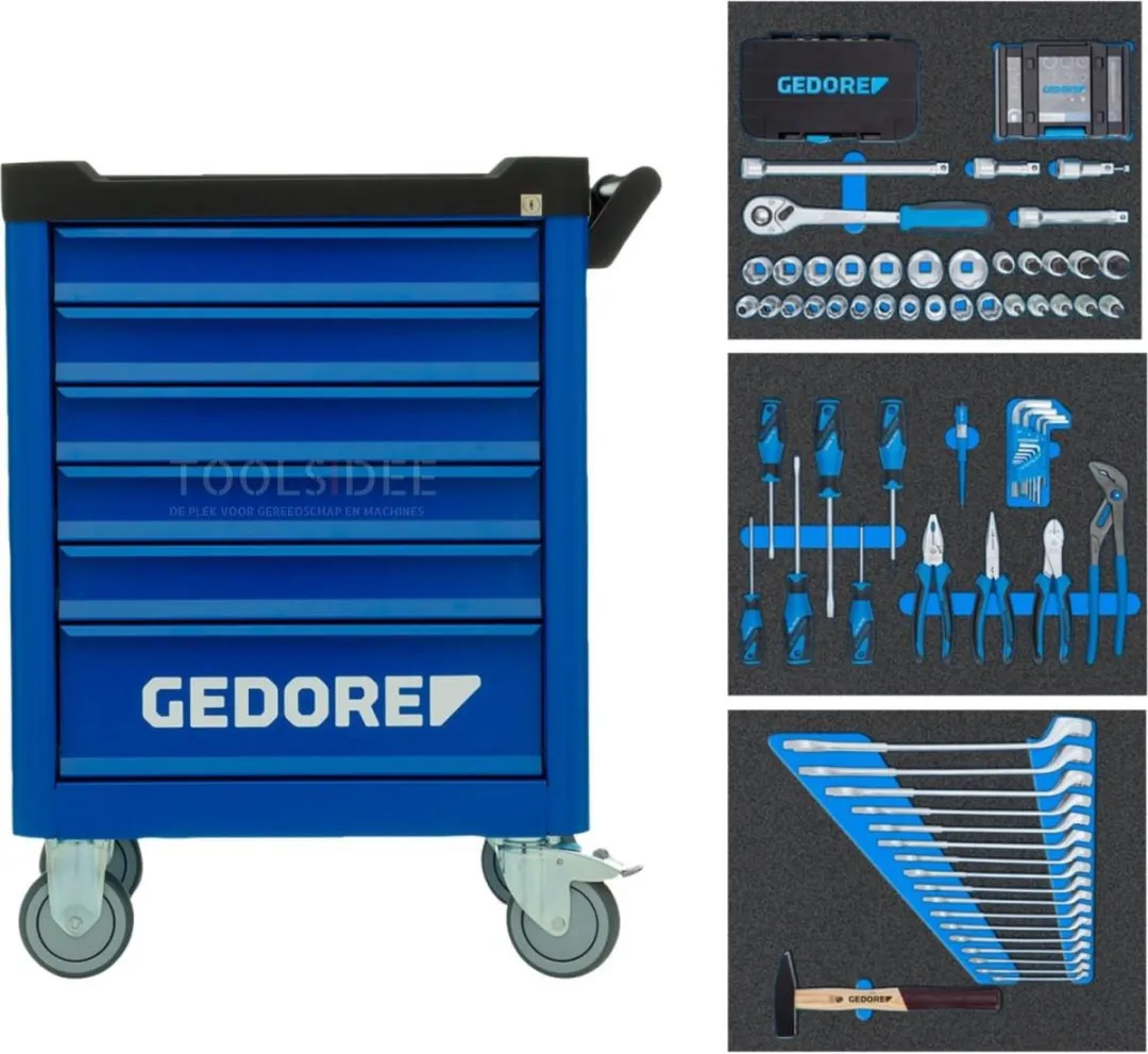 Gedore Gereedschapskoffer met 172-delige set - 6 Lades - afbeelding 5 van 6