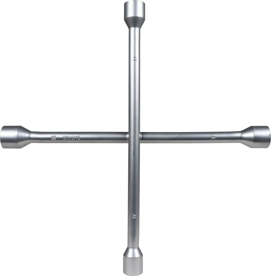 Carpoint Kruissleutel 17/19/21/22mm - Volledig Staal - Zilver