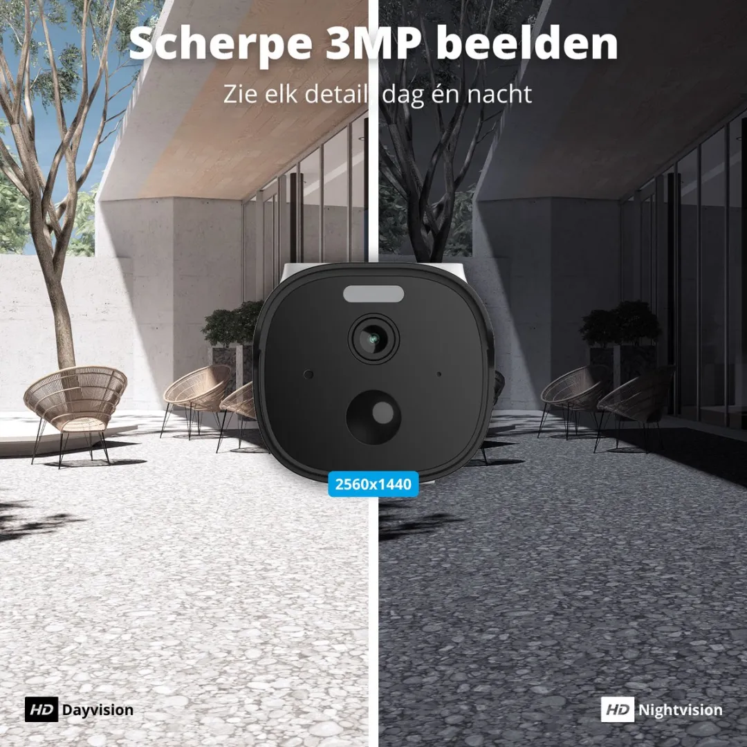 FlinQ Sentinel Slimme Beveiligingscamera 2K - Wit