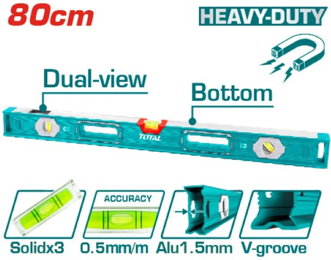 Total Magnetische Waterpas 80cm