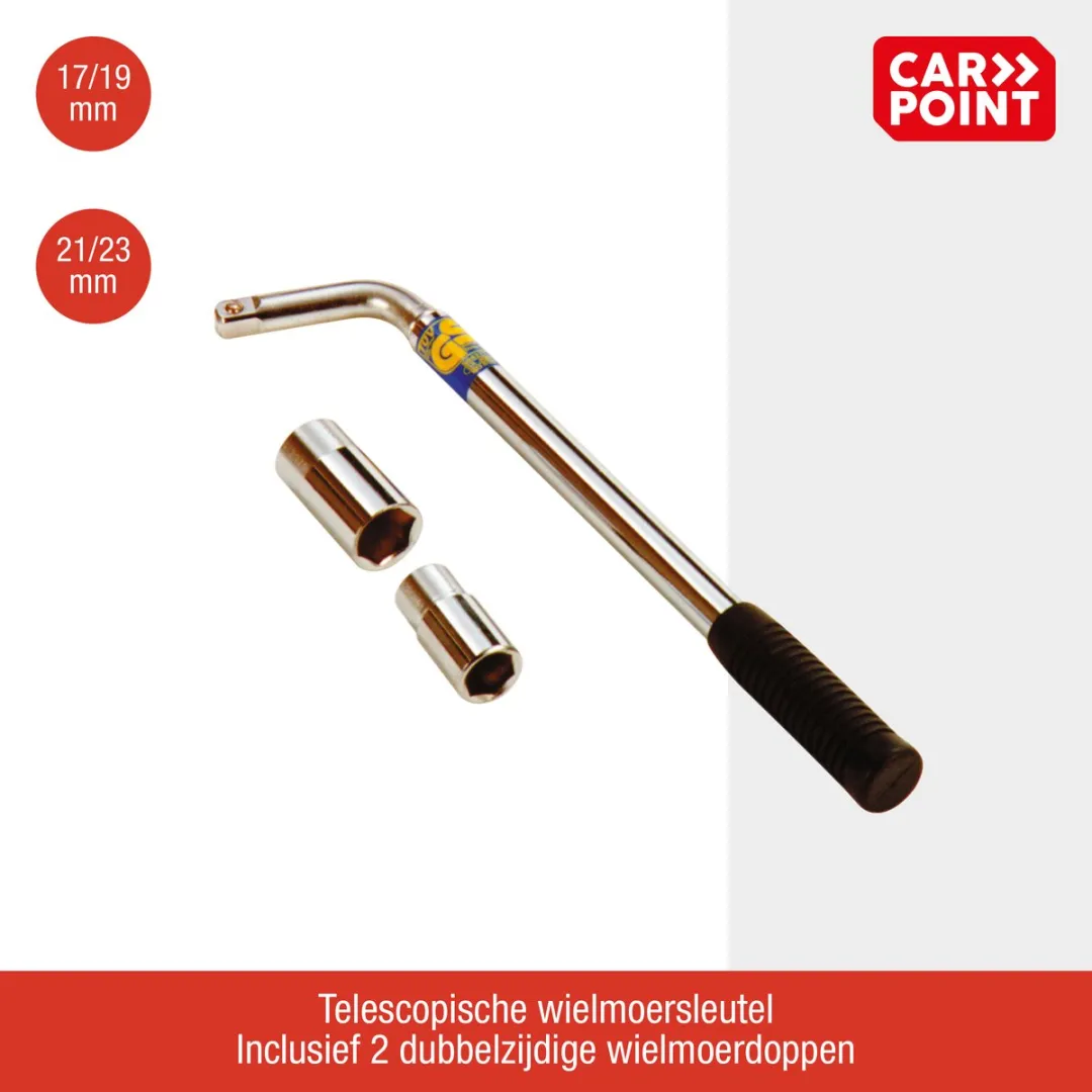 Carpoint Telescopische Wielmoersleutel 17-23mm - 535mm - Zilver
