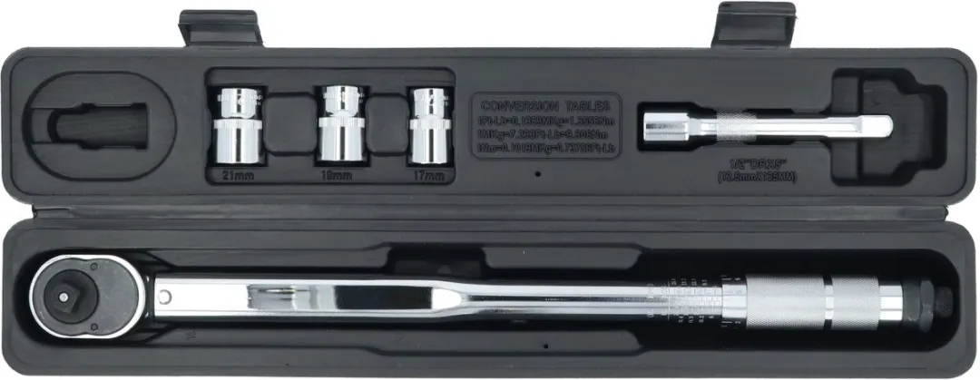 Carpoint Momentsleutelset 40-210Nm 5-delig - 17/19/21mm - Grijs
