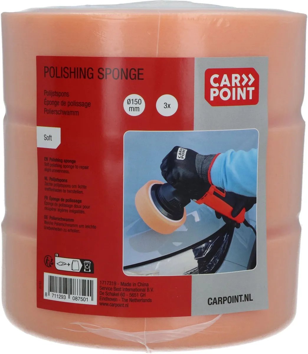 Carpoint Polijstsponzen 150mm Oranje/Soft - 3 Stuks