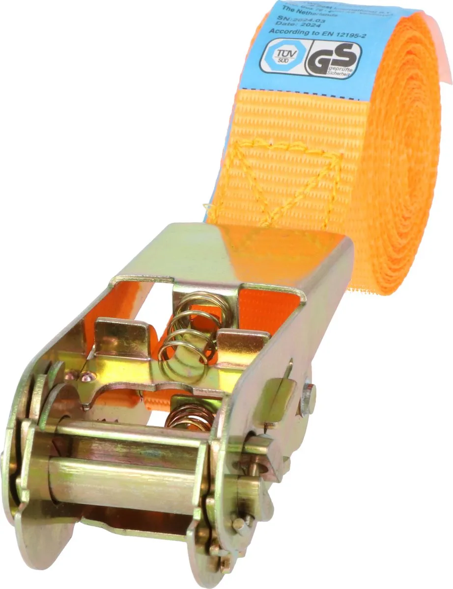 Carpoint Spanband met Ratel 3m - 500kg Oranje