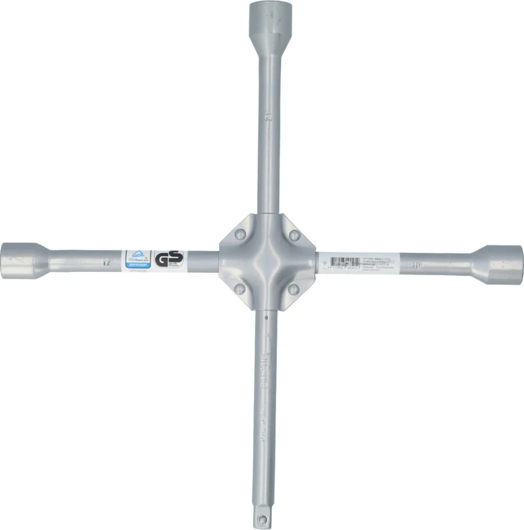 Carpoint Kruissleutel 17/19/21mm - 1/2" Aansluiting - Zilver