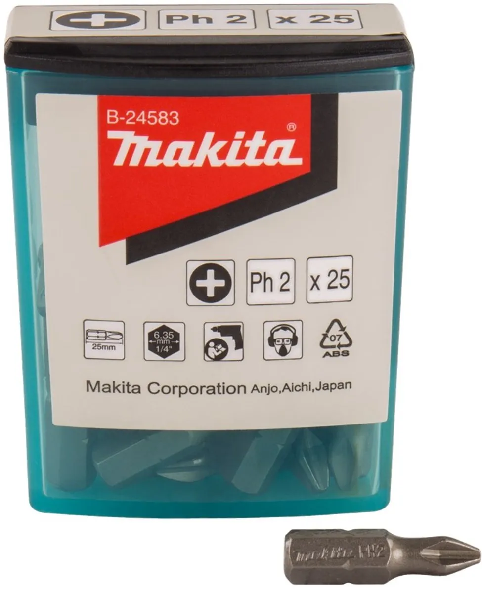 Makita PH2 Schroefbits - 25 Stuks