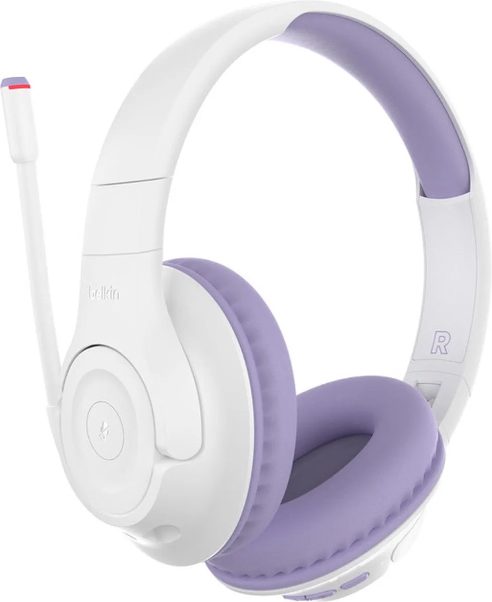 Belkin SoundForm Inspire Lavendel/Wit Hoofdtelefoon - Bedraad & Bluetooth AUD006BTLV