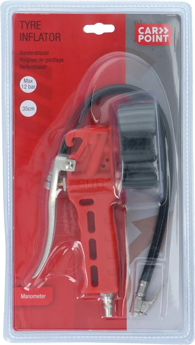 Carpoint Pneumatische Bandenpomp 0684888 - met luchtpistool en manometer