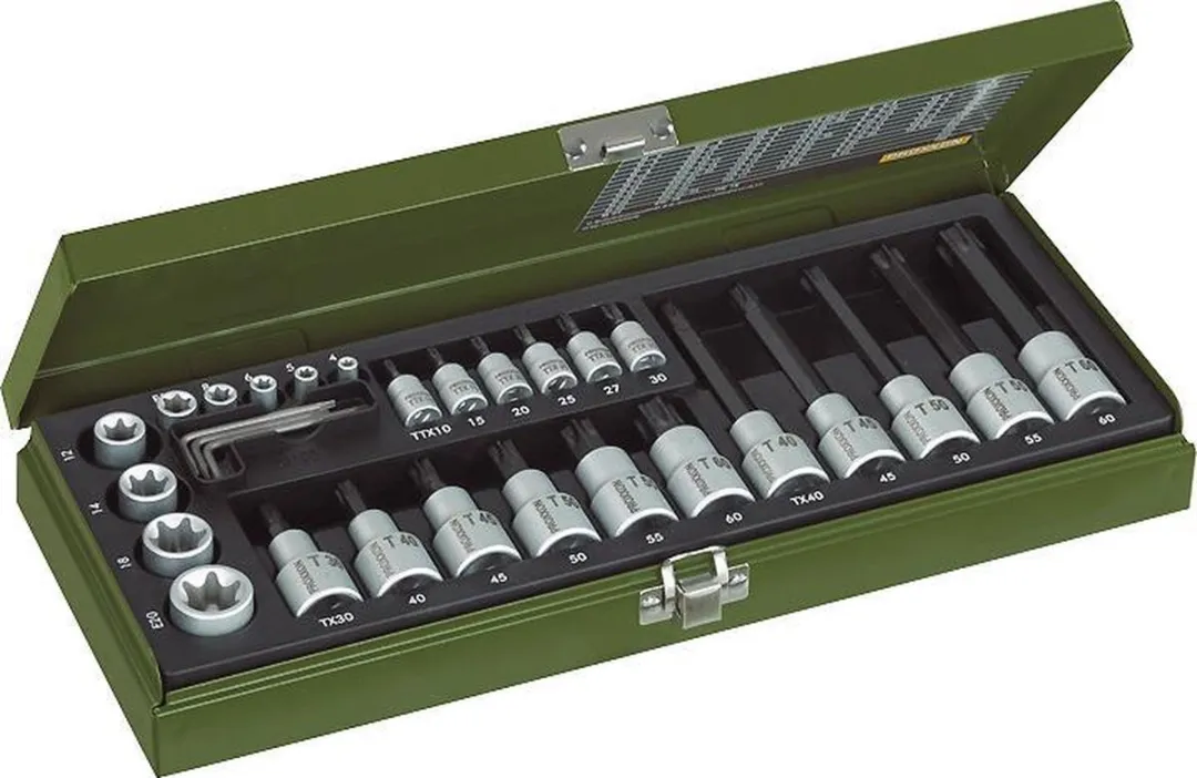 Proxxon 23103 Dopsleutelset 29-delig - 1/2" & 1/4"