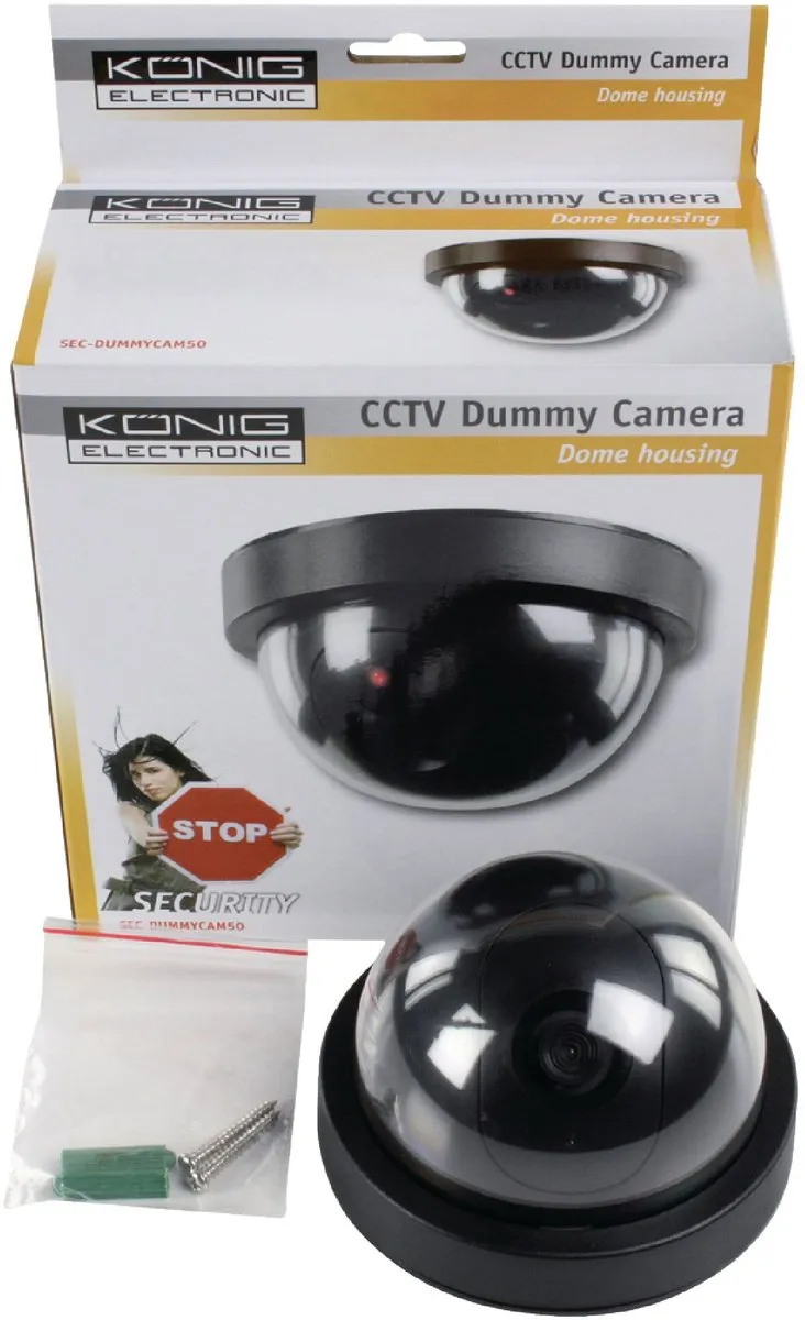Konig SEC-DUMMYCAM50 CCTV Dummy Domecamera - Zwart